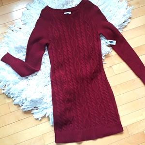 NWT: OLD NAVY red ribbed knitted sweater dress